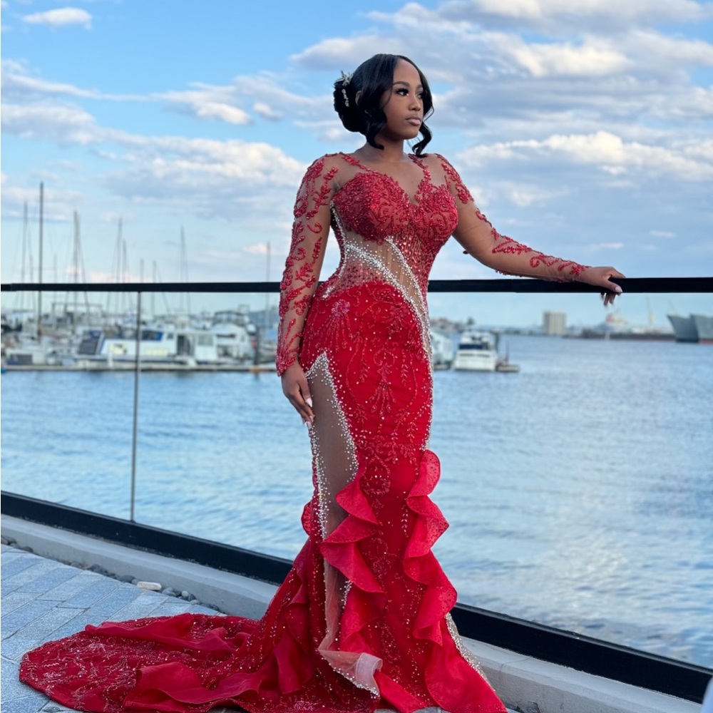 Elegant Red Evening Gown